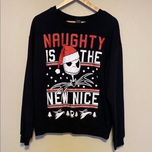 Black Graphic Crewneck Sweater